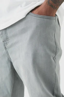 Cheap boohooMAN Plus Super Skinny Stretch Jeans mid grey