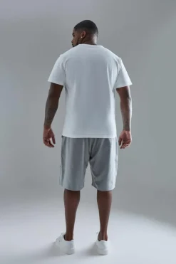 Hot boohooMAN Plus Tailored Drop Cargo Shorts grey