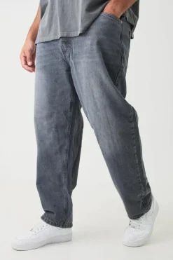 Best boohooMAN Plus Tapered Rigid Jeans mid grey