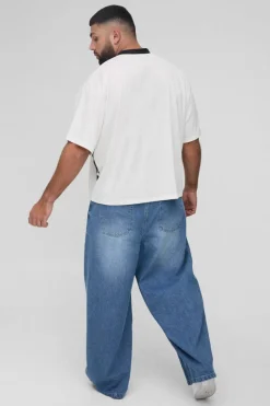 Best boohooMAN Plus Twist Seam Balloon Fit Jeans light wash