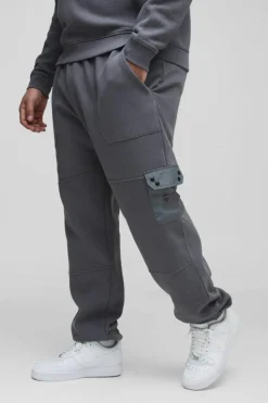 Best Sale boohooMAN Plus Utility Pocket Jersey Jogger grey