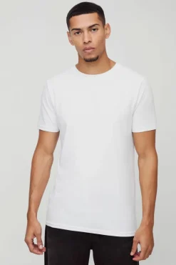 Best boohooMAN Premium Slim Fit Modal Content T-shirt white