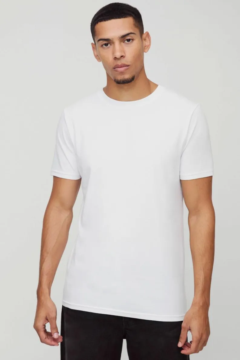 Best boohooMAN Premium Slim Fit Modal Content T-shirt white