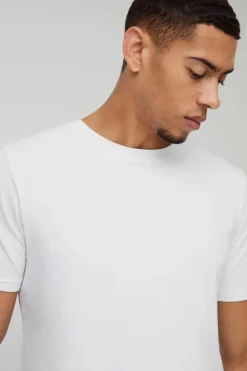 Best boohooMAN Premium Slim Fit Modal Content T-shirt white