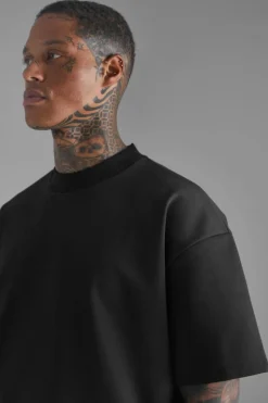 Store boohooMAN Premium Super Heavyweight Oversized T-shirt black