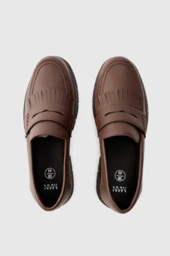 Best boohooMAN Pu Chunky Sole Tassel Loafer In brown
