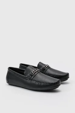 Cheap boohooMAN PU Loafer black