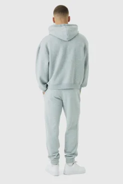 Shop boohooMAN Regular Fit Basic Man Signature Jogger grey marl