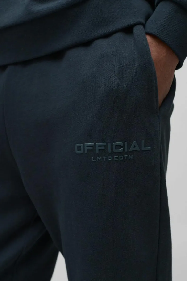 Clearance boohooMAN Regular Fit Heavyweight Bound Jogger charcoal