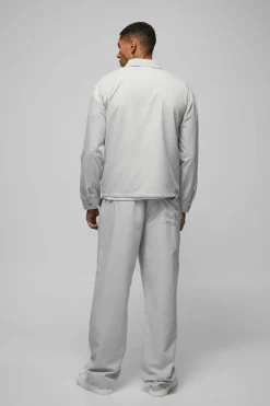 Discount boohoo Regular Fit Pocket Detail Nylon Set light grey