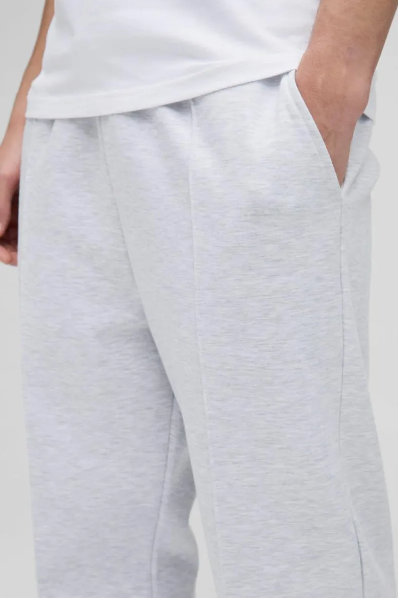 New boohooMAN Regular Fit Scuba Pintuck Joggers grey marl