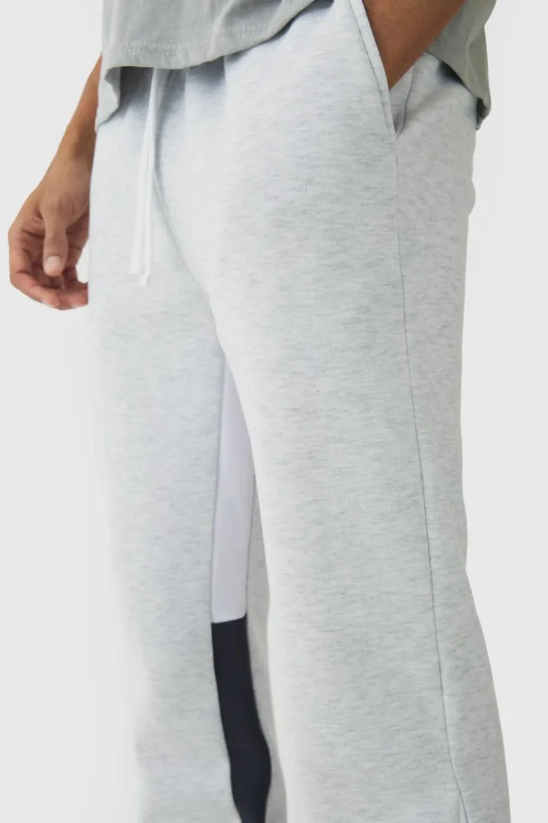 Cheap boohooMAN Regular Fit Stacked Gusset Jogger grey marl