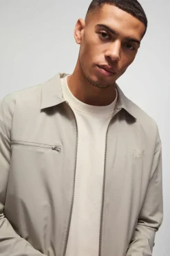 Hot boohooMAN Regular Fit Technical Stretch Homme Overshirt grey
