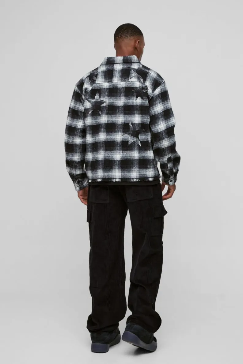 Cheap boohooMAN Relaxed Corduroy Cargo Trouser black