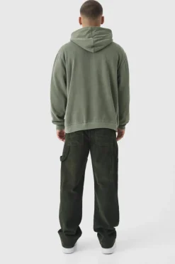 Clearance boohooMAN Relaxed Corduroy Carpenter Trousers dark green