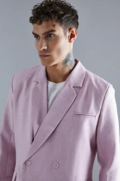 Clearance boohoo Relaxed Double Breasted Suit light pink