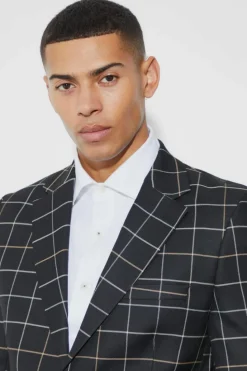 New boohoo Relaxed Fit Check Suit black