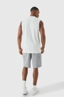 Hot boohooMAN Relaxed Fit Elasticated Waist Cargo Shorts grey