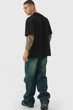 Flash Sale boohooMAN Relaxed Fit Green Tinted Jeans dark green