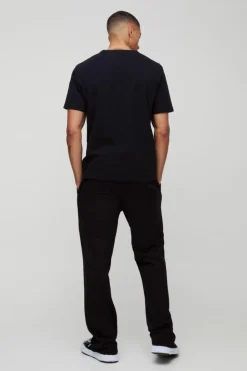 Cheap boohooMAN Relaxed Fit Heavyweight Pintuck Jogger black