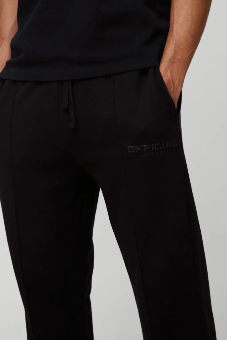 Cheap boohooMAN Relaxed Fit Heavyweight Pintuck Jogger black