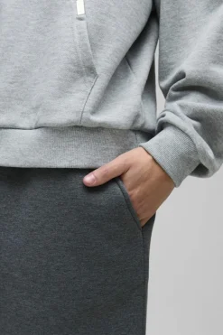 Discount boohooMAN Relaxed Fit Marl Scuba Joggers charcoal