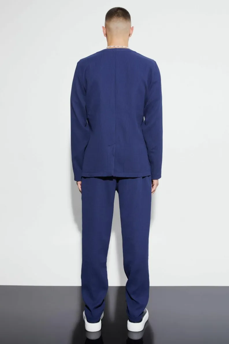 Hot boohoo Relaxed Fit Pleated Suit Set navy