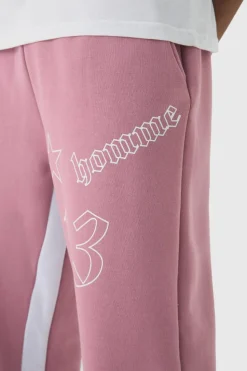 Cheap boohooMAN Relaxed Fit Printed Gusset Jogger lilac
