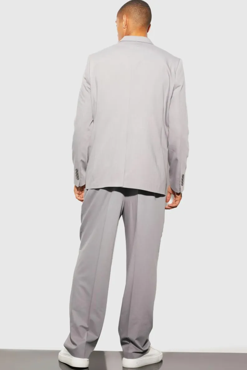 Store boohooMAN Relaxed Fit Single Breasted Suit Jacket grey