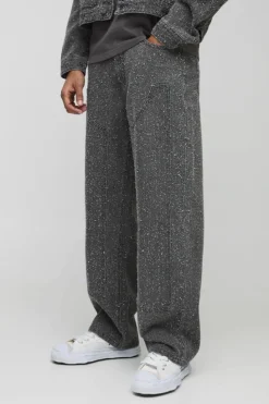Best Sale boohooMAN Relaxed Fit Textured Carpenter Denim Jeans grey