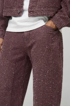 Fashion boohooMAN Relaxed Fit Textured Carpenter Denim Jeans chocolate