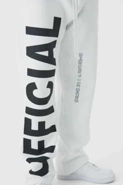 Clearance boohooMAN Relaxed Official Text Jogger white