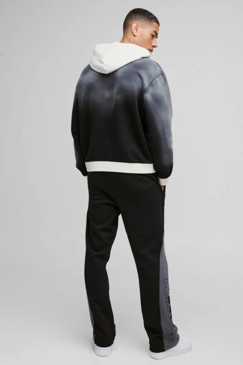 Outlet boohooMAN Relaxed Official Varsity High Gusset Jogger black