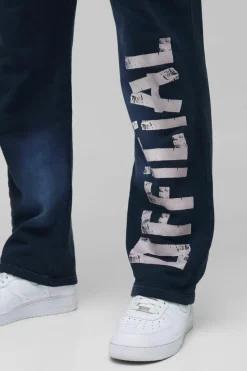 Best boohooMAN Relaxed Official Washed Distressed Pocket Jogger navy