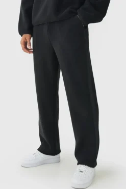 Cheap boohooMAN Relaxed Polar Fleece & Nylon Jogger black