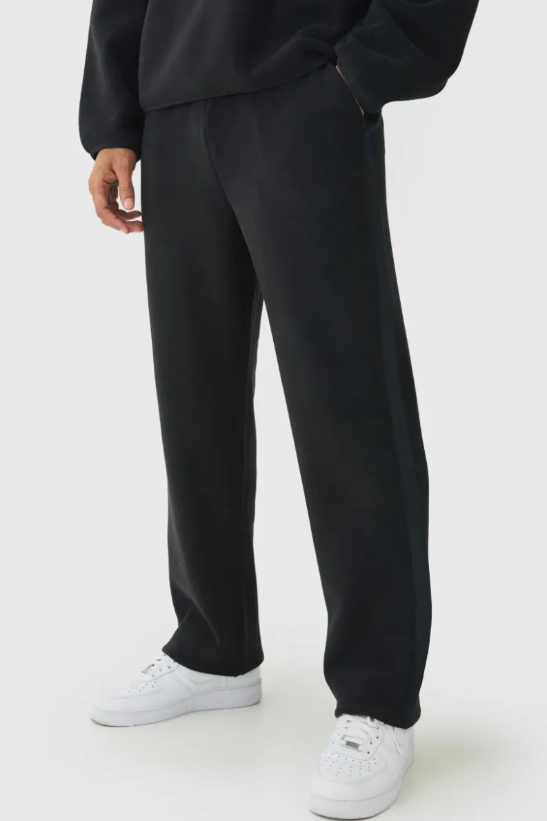 Cheap boohooMAN Relaxed Polar Fleece & Nylon Jogger black