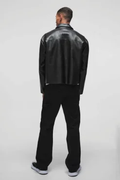 Best boohooMAN Relaxed Rigid Embroidery Carpenter Denim Jeans true black