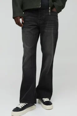 Flash Sale boohooMAN Relaxed Rigid Flare Jean charcoal