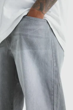 Clearance boohooMAN Relaxed Rigid Jean mid grey