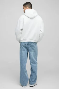 Cheap boohooMAN Relaxed Rigid Jean light blue