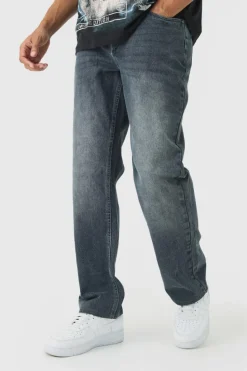 Cheap boohooMAN Relaxed Rigid Jean In mid grey