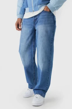 New boohooMAN Relaxed Rigid Jeans in light blue