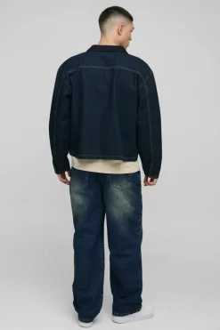 Clearance boohooMAN Relaxed Rigid Vintage Look Panelled Denim Jeans green