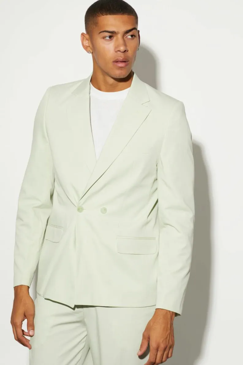 Sale boohooMAN Relaxed Suit Jacket light green