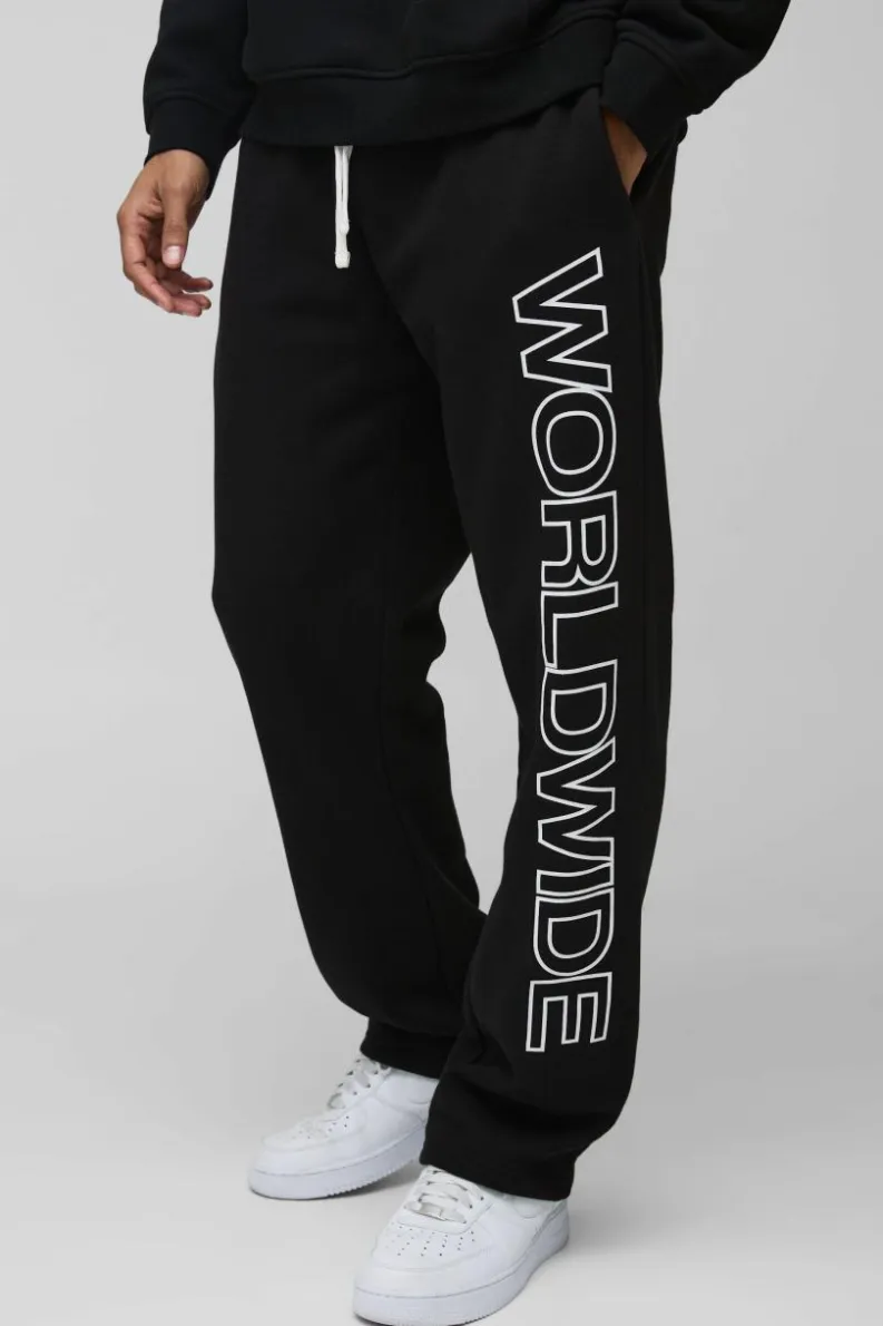 Best Sale boohooMAN Relaxed Worldwide Joggers black