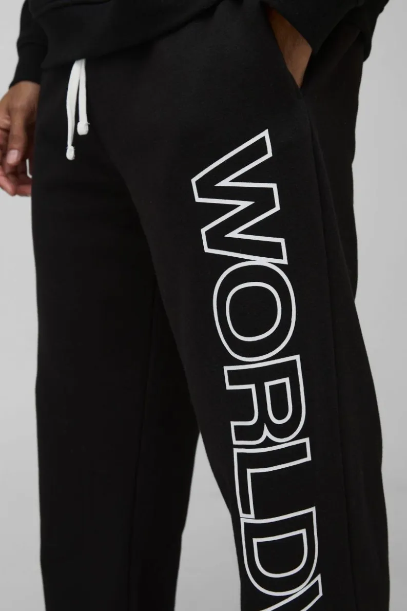 Best Sale boohooMAN Relaxed Worldwide Joggers black