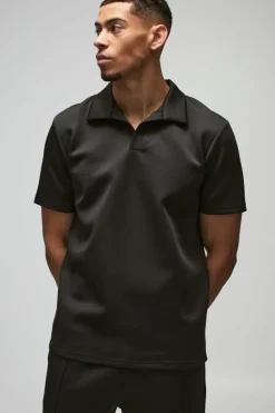 Sale boohooMAN Revere Scuba Polo & Jogger Set black