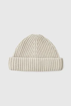 Discount boohooMAN Ribbed Micro Beanie stone