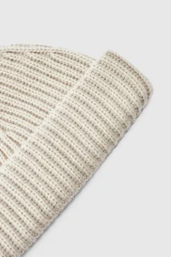 Discount boohooMAN Ribbed Micro Beanie stone