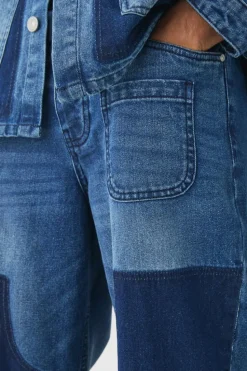 Best Sale boohooMAN Rigid Baggy Carpenter Dyed Jeans mid blue